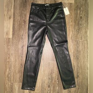 Women’s Black Vegan Leather Straight Leg Pants